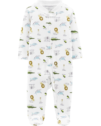 Sleepsuit cotton organic khoá kéo