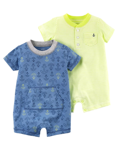Set 2 romper áo liền quần cotton