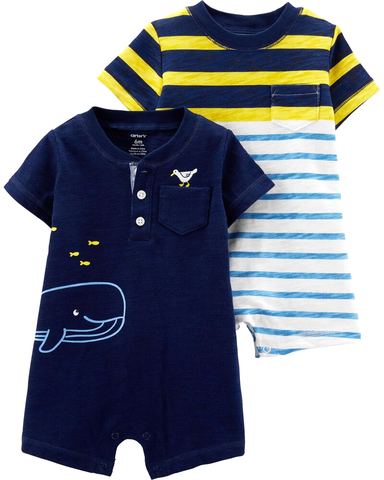 Set 2 romper áo liền quần cotton