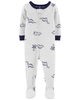 Sleepsuit cotton blend phôm ôm xám khủng long 1M507010 Carter's