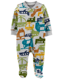 Sleepsuit cotton xám máy bay khoá kéo 2 đầu thumbnail_1