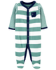 Sleepsuit cotton sọc xanh có túi cài nút 1L551610 Carter's