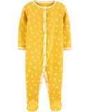 Sleepsuit cotton vàng hoa chấm bi cài nút thumbnail_1
