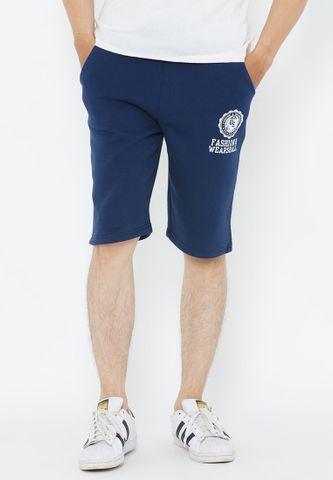 Quần shorts Titishop màu xanh đen in chữ trắng