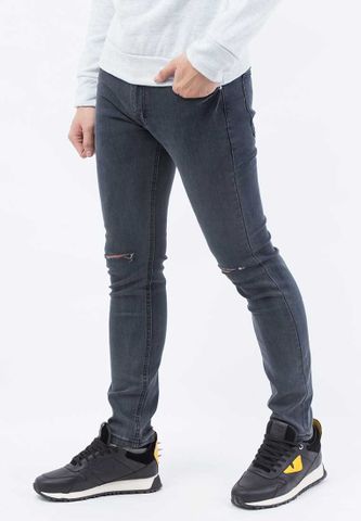Quần jeans nam Rách gối QJ105 ( Xám chuột )