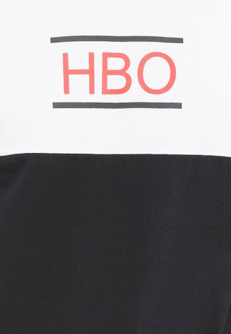 Áo thun tay dài AT83 Màu trắng phối đen in chữ HBO