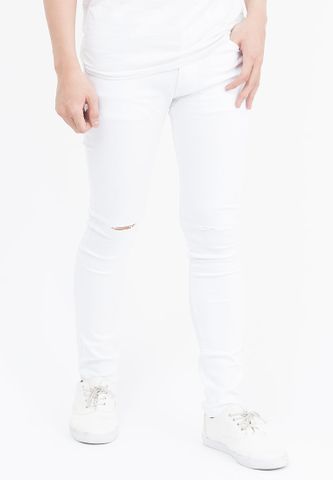 Quần jeans Nam rách gối  QJ108 ( TRẮNG)