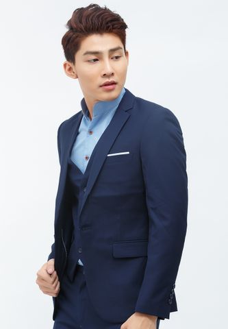 Áo vest Titishop AVN83 1 nút cài màu xanh navy​​ ( HÀNG NGOẠI NHẬP )