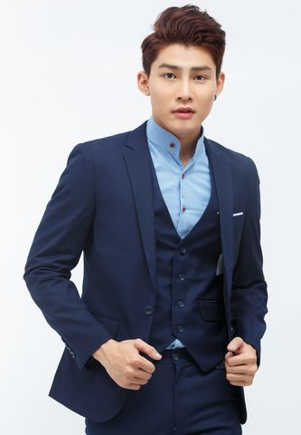 Áo vest Titishop AVN83 1 nút cài màu xanh navy​​ ( HÀNG NGOẠI NHẬP )