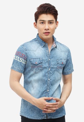Aó sơ mi nam Denim Cao cấp ADN18 Aó sơ mi nam Denim Cao cấp ADN18