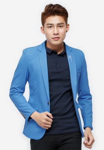 Áo vest Titishop màu xanh dương cổ bẻ thêu họa tiết AVN61