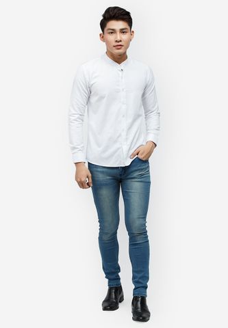 Quần jeans Titishop QJ155 màu xanh dương ống ôm​