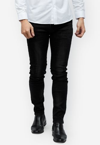 Quần jeans Titishop QJ154 màu đen ống ôm