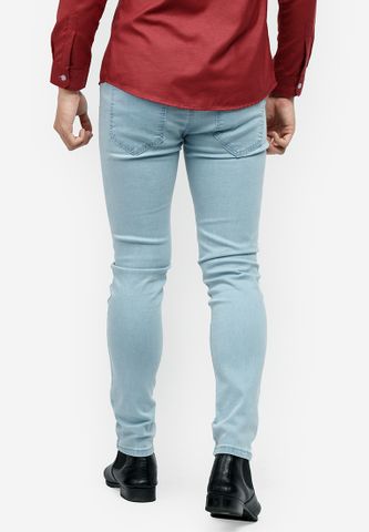 Quần jeans Titishop QJ146 màu xanh da trời rách gối