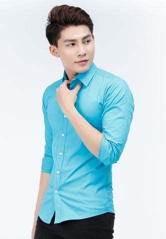 Áo sơ mi Slimfit Titishop SM534 tay dài màu xanh da trời