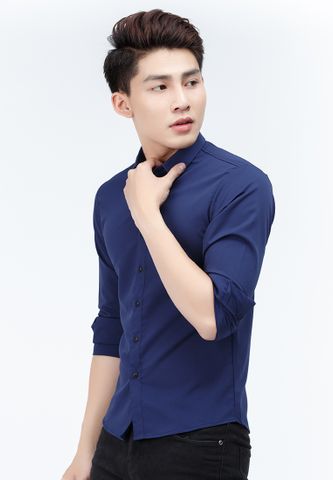 Áo sơ mi Slimfit Titishop SM535 tay dài màu xanh đen