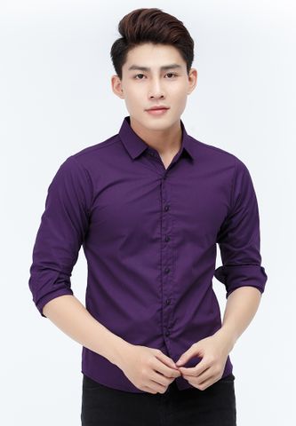 Áo sơ mi Slimfit Titishop SM536 tay dài màu tím