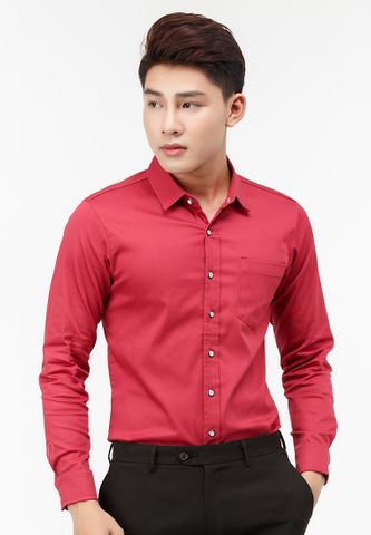 Áo sơ mi Titishop  SM538 tay dài màu đỏ