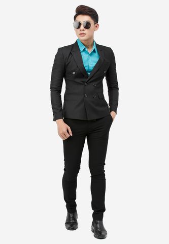 Bộ vest Titishop BVN màu đen 6 khuy cài 2 khuy