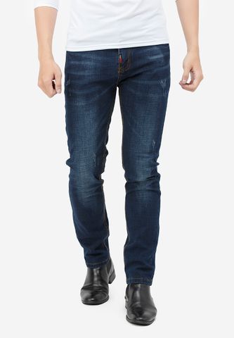 Quần jeans Titishop QJ163 wash bạc màu xanh đen