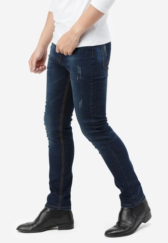 Quần jeans Titishop QJ162 wash bạc màu xanh đen