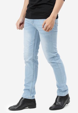 Quần jeans Titishop QJ160 wash bạc màu xanh da trời