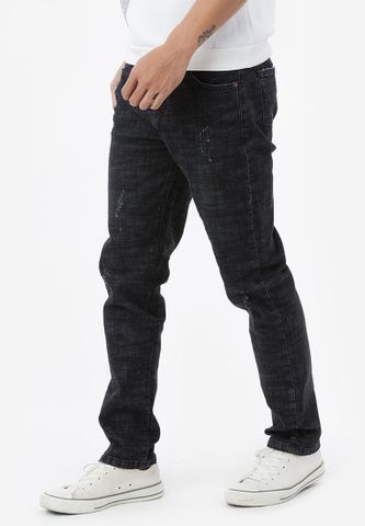 Quần jeans Titishop QJ188 mài xước màu đen