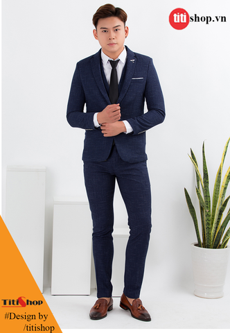 Bộ vest nam Titishop AVN202 Xanh Bộ vest nam Titishop AVN202 Xanh