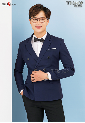 Áo Vest Nam Titishop AVN249 Xanh đen 6 Nút Áo Vest Nam Titishop AVN249 Xanh đen 6 Nút