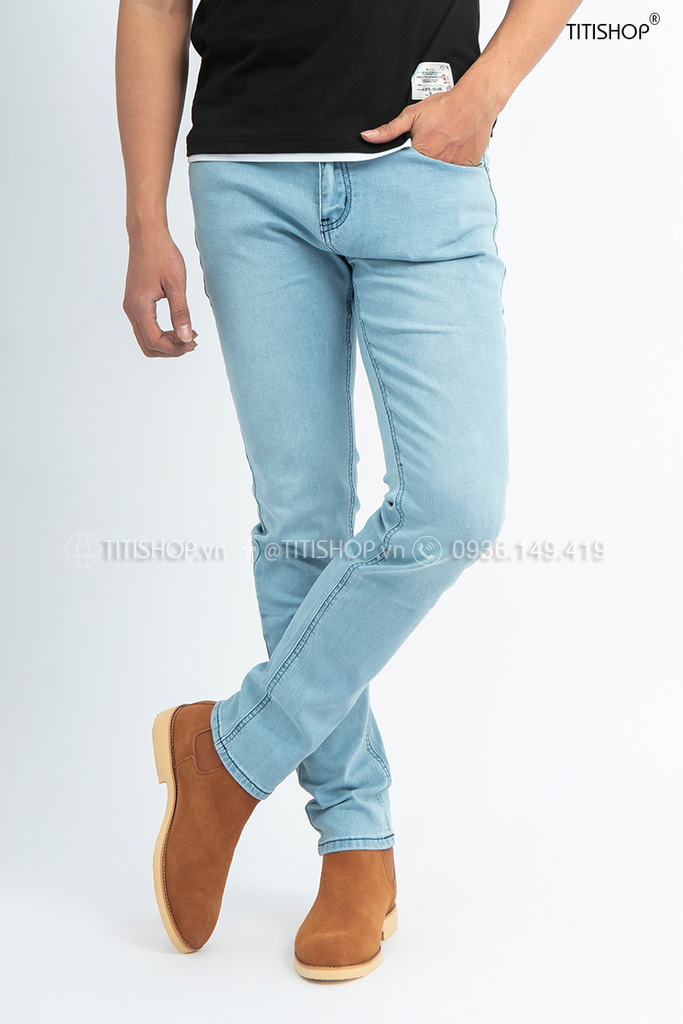 Quần jeans Nam Titishop QJ286 Wax Co giãn