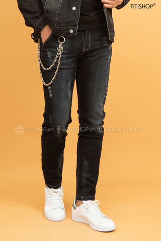 Quần jeans Nam Titishop QJ274 Wax co giãn