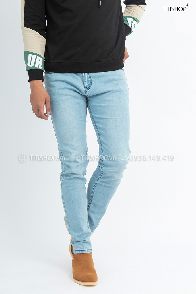 Quần jeans Nam Titishop QJ286 Wax Co giãn