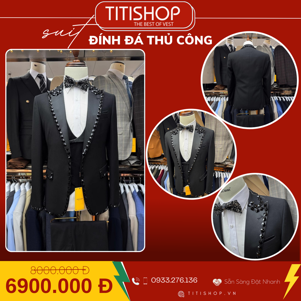 Suit TUXEDO Đính Đá Thủ Công Luxury