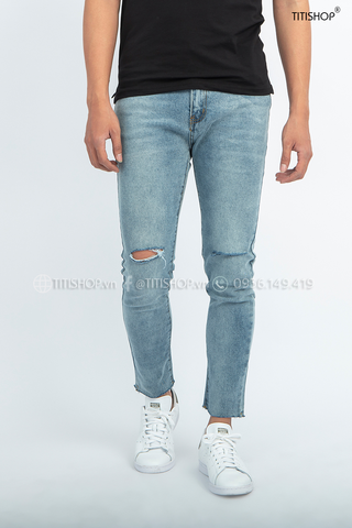 Quần jeans Nam Titishop QJ269 rách gối