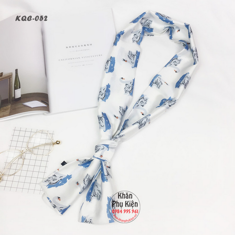 Khăn Quàng Cổ Lụa Satin Họa Tiết - Mã KQC052