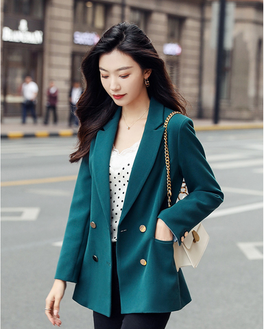 Aó vest Blazer Titishop ANN201 Xanh đậm Luxury