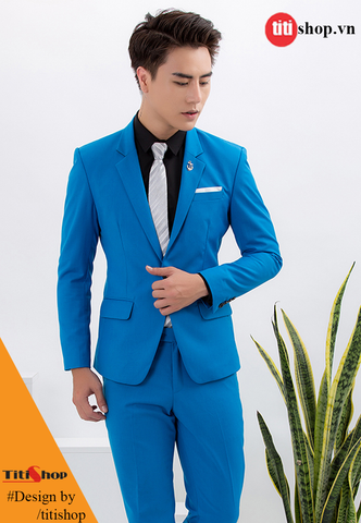 Bộ vest nam Titishop AVN181 Xanh Bộ vest nam Titishop AVN181 Xanh