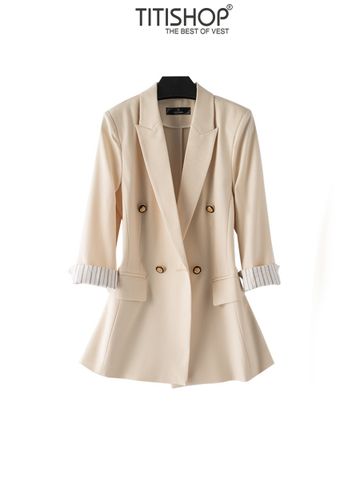 Áo Blazer Nữ Titishop BNN478 Kem 1 Lớp