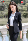 Bộ vest Nữ Titishop ACC309  Đen 1 nút cài