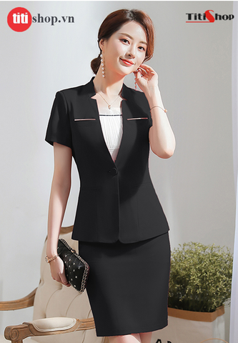 Aó vest nữ Titishop ACC261 Đen tay ngắn