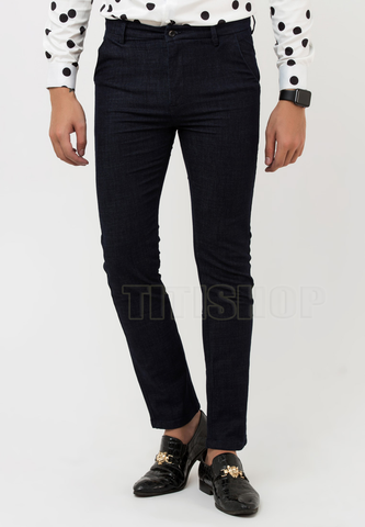 Quần tây Titishop QTN115 Skinny Gỉa jean Xanh đen ( Ngoại nhập)