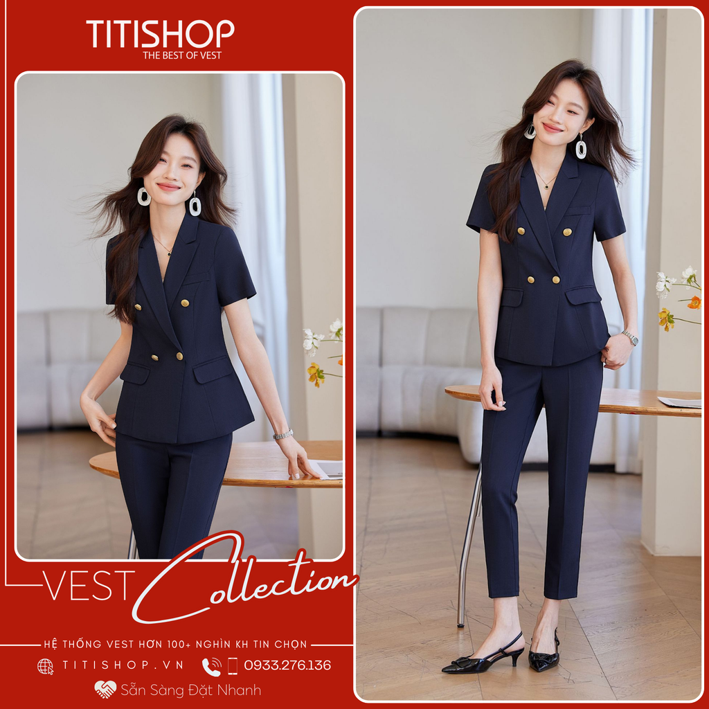 Áo Vest Nữ TITISHOP Tay Ngắn