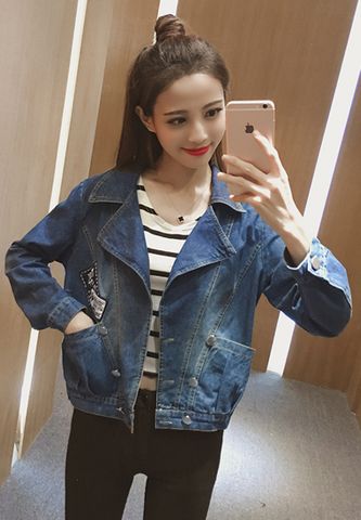 Áo khoác jean nữ Titishop NT34 wash Áo khoác jean nữ Titishop NT34 wash