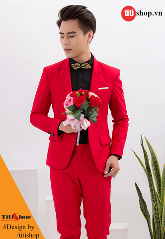 Bộ vest nam Titishop AVN182 Đỏ Bộ vest nam Titishop AVN182 Đỏ