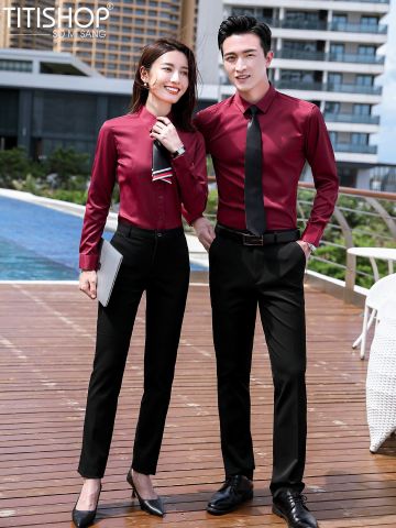 Đồng Phục Sơ Mi Titishop SMC153 (Polyester ) Free Thêu Logo