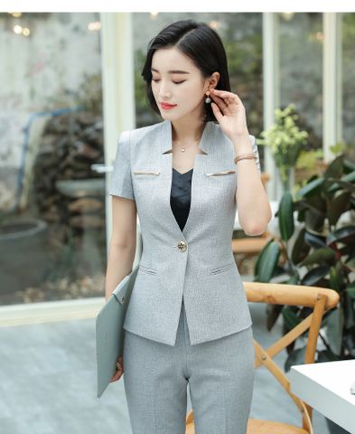 Aó vest Nữ Titishop ACC448 Xám tay ngắn