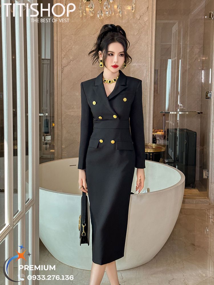 Đầm cổ Vest Nữ Titishop
