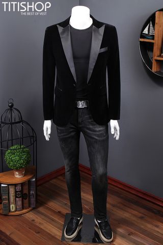 Suit Nhung Tuxedo TitishopTXD10M1 (M-4XL)