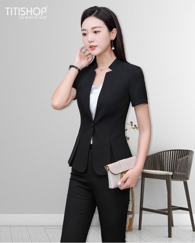 Áo Vest Nữ Titishop ACC993 Đen Tay Ngắn