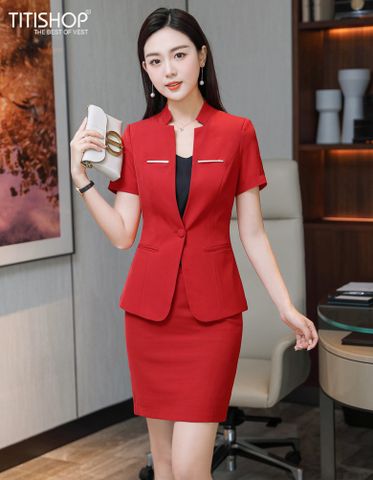 Áo Vest Nữ Titishop ACC1000 Đỏ Tay Ngắn